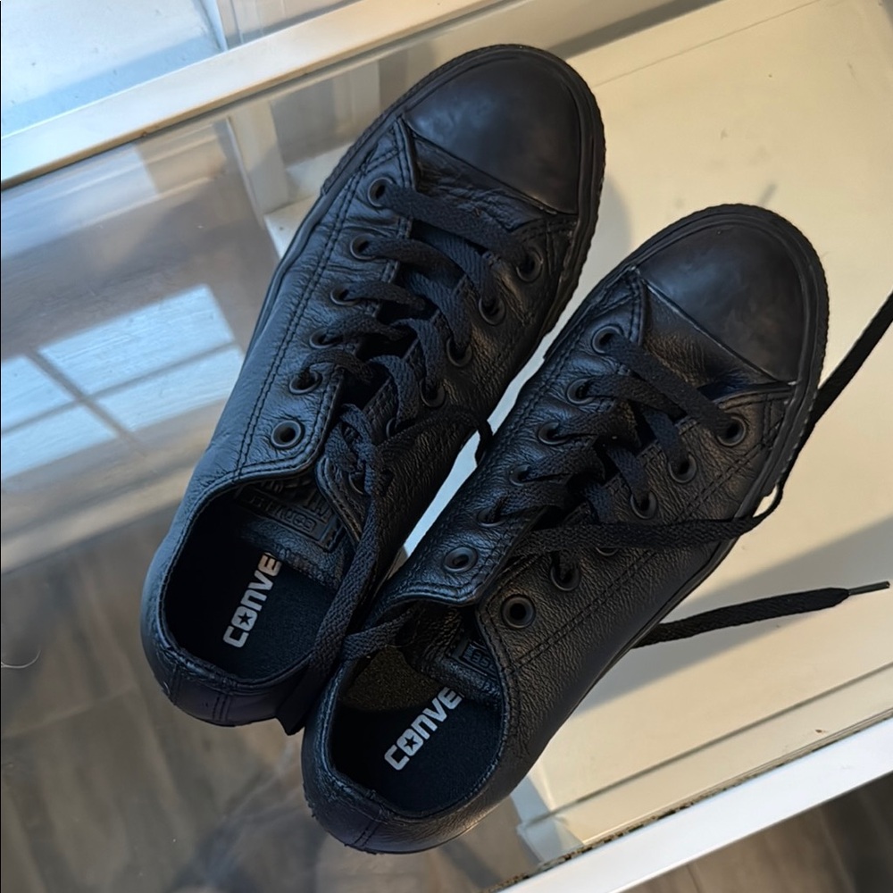 Converse Black Sneakers All-Black Canvas Low-Top men’s 6 women’s 8